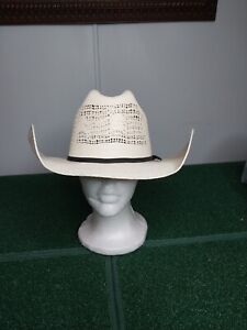 Vtg Texas Hat Co Bangora Western Cowboy Hat Size 6 3/4 Vented Rancher Outdoor