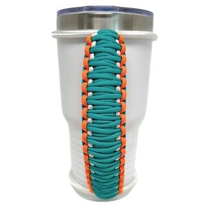 30oz Long Stretchable Paracord Tumbler Handle, Miami Football, Fits Epoxy Cups