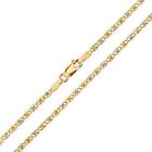 14k Gold Necklace Solid Tri-Color Valentino Chain DiamondCut 1.5mm - 6.0mm