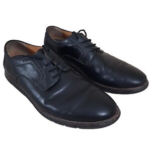 Mens Dress Shoes 10M Black Leather Sheepskin Derby Oxford Johnston & Murphy