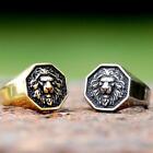 Mens Gold Stainless Steel Lion King Head of Judah Ring for Men Size 7-13 Jewelry