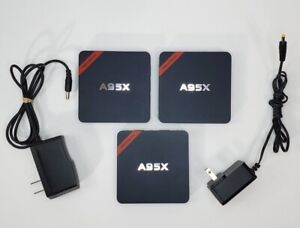 NEXBOX Android TV Box Model A95X-B7N 1G RAM 8GB ROM Lot of 3 + 2 Power Adapters