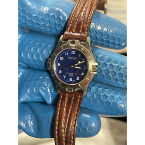 Vintage Relic Wristwatch ZR11222 Blue Water Resist Quartz Untested As Is Watch