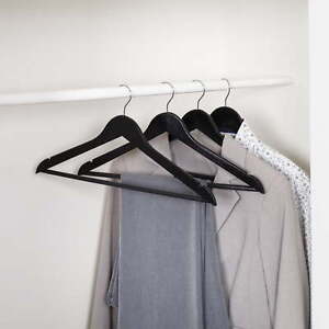 Wood Non-Slip Swivel Hook Suit Hangers, Black, 24-Pack