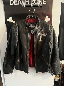 Limited Edition Live Fast Affliction Embroidered Skull Leather Jacket #1778/2300