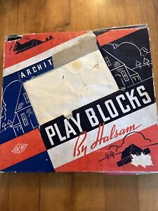 Vintage  Architectural Play Blocks Set by Halsam wood building play set