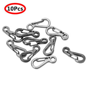 US 10Mini SF Metal Carabiner Clip Tiny Snap Hook Spring Clasp Keychain Paracord