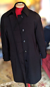Gallery Stretch Belted Trench Coat Jacket Black Polyester Blend Womens Size PS