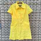 50s 60s Mr. Trio Uniforms yellow zipper front waitress housekeeping dress frock