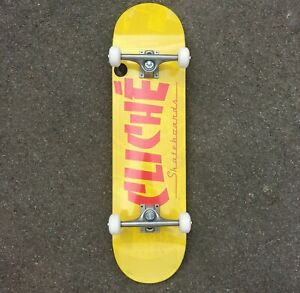 CLICHE SKATEBOARDS COMPLETE FULL SET UP BANCO YELLOW 8.00 FREE POST AND TOOL