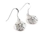 Sterling Silver Textured Sand Dollar Earrings - Free Gift Packaging