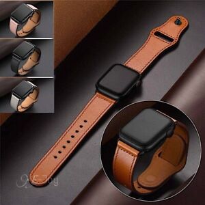Genuine Leather Apple Watch Band For iWatch Series 8 7 6 5 4 38/40/41/42/44/45
