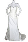 Palazzo White Silk Shantung Strapless A-Line Wedding Bridal Gown Dress Size 10
