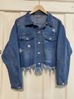 High way jeans women’s distressed cropped jeans jacket large