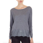 Joie Bastienne Gray Lace Trim Wool Cashmere Long SLeeve Sweater // M