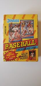 1991 Donruss Baseball Puzzle and Cards Factory Box Series 1, 36 Sealed Packs