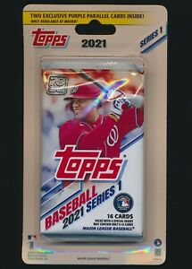 2021 Topps Series 1 Baseball Retail Blister Pack Meijer Purple Parallels 18 card