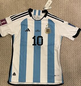 Lionel Messi Argentina 2022 Qatar Fifa World Cup Winners Jersey With Three Stars