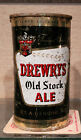 1957  DREWRYS OLD STOCK ALE  FLAT TOP BEER CAN SOUTH BEND INDIANA MOUNTIE EMPTY
