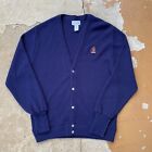 90s VTG IZOD Cardigan Sweater 100% Acrylic Navy Blue Men's Size Medium Regular
