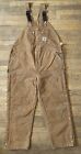Carhartt Canvas Double Knee Lined Overalls Brown Tan Mens Size 48x32