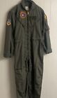 US Navy Military Flight Suit: Coveralls, Flyers Aviation Green 40R With Patches