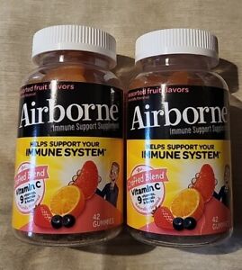 2 Airborne Asssorted Fruit Flavors (42 Gummies Each) -EXP: 8/24+