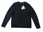 $395 Vince NEW Cashmere Wool Cable Knit Navy Mens L Crewneck Cardigan Sweater