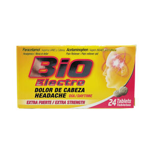 Bio Electro. Extra Strength Headache & Migraine Reliever. Pain Relief. 24 Tabs