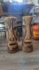 Vintage Hand Carved 1960s Wood Tiki Statues Totem 23