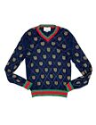 RARE Men's Gucci Alessandro Michele F/W 17 Tiger Web Argyle Sweater AS IS READ