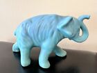 Van Briggle Pottery Blue Elephant Trunk Up  Figurine 4.5 X 8” VTG Art Matte