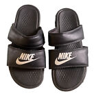 Nike Womens Benassi Duo Ultra Slide Sandals Two Straps Black Size 9 Slip On Foam