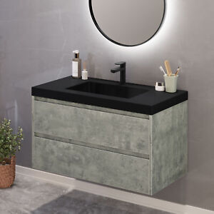 36 inch Wall Mounted Bathroom Vanity Cabinet Modern Bath Sink Cabinet Organizer