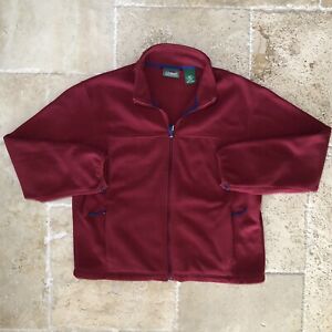 L.L. Bean Red Zip Up Fleece Jacket Mens Large Regular