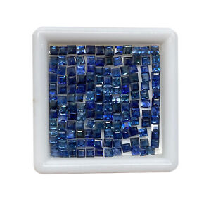 36 Pcs Natural Blue Sapphire 1.75mm Square Cut Loose Gemstones Wholesale Lot