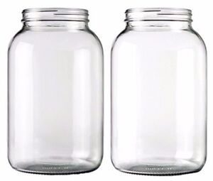One Gallon Wide Mouth Glass Jar-Set of 2 - no lid