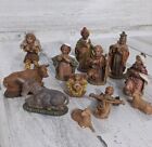 Vintage Fontanini Nativity Set 12 Figures Resin Italy  **SEE MEASUREMENT PHOTOS