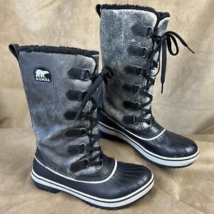 Sorel Womens 7 Distressed Leather Waterproof Winter Boots LL3200-010 Faux Fur