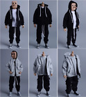 1/12 Scale Male Soldiers Clothes Hoodie Zipper Jacket&Sweatpants Sportswear Suit