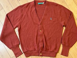 Vintage Men’s Small Grand Slam by Munsingwear 80’s Orange Cardigan Sweater