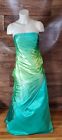 Jump Apparel Wendye Chaitin Women's Size 11-12 Green Ombre Sparkle Dress Formal