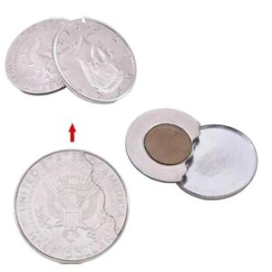 Magic Trick Gimmick Half Dollar Magnetic Flipper Coin Close Up Magician Tool T11