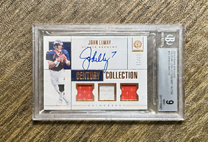 New Listing2019 Panini ENCASED John Elway Century Collection Triple Patch Auto /10 BGS 9
