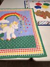 New ListingVintage Handmade Unicorn And Teddy Bear Baby Quilts 44x34 #593