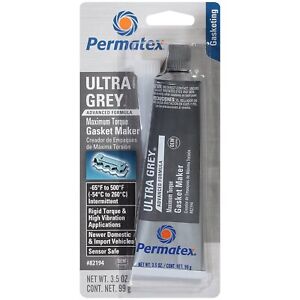 Permatex 22074 Ultra Grey Rigid High-Torque RTV Silicone Gasket Maker, 0.5 oz.