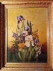 Antique 1800's  Still Life Flowers Oil Painting on Canvas Original