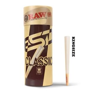 RAW Cones King Size Classic | 50 Pack | Slow Burning Rolling Papers with Tips