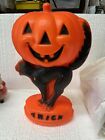 Vintage Blow Mold Black Cat Pumpkin Lighted Halloween No Power Cord