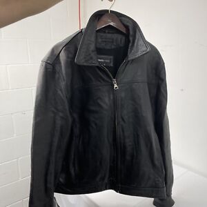 Hahns by Tanners Avenue Men's Black Leather Full Zip Jacket Size XL